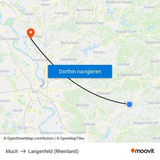 Much to Langenfeld (Rheinland) map