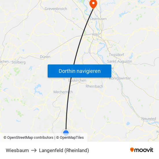 Wiesbaum to Langenfeld (Rheinland) map