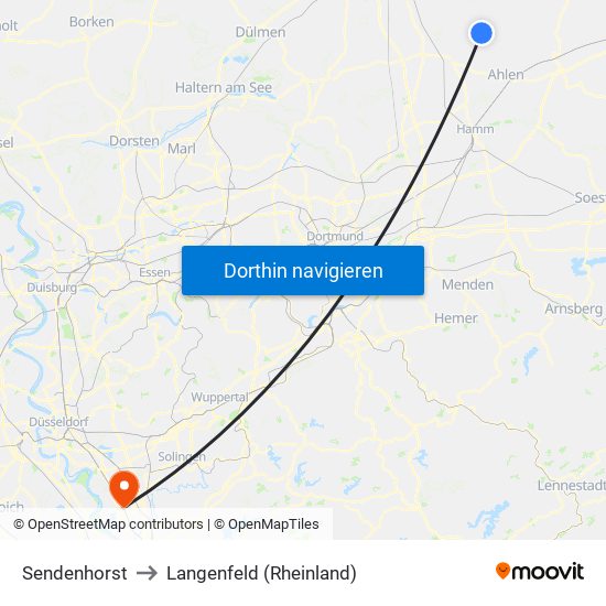 Sendenhorst to Langenfeld (Rheinland) map