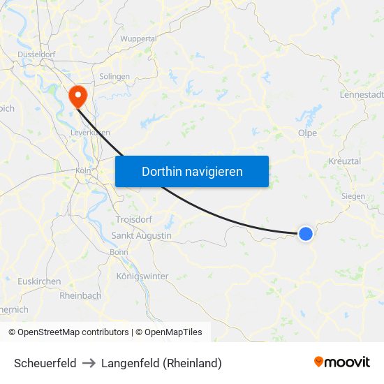 Scheuerfeld to Langenfeld (Rheinland) map