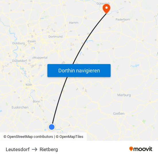 Leutesdorf to Rietberg map