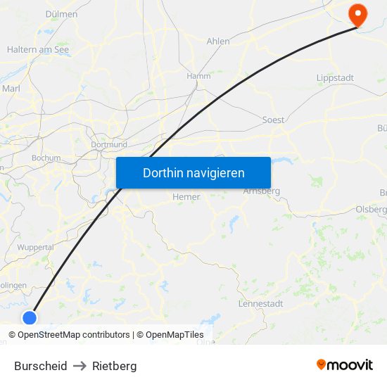 Burscheid to Rietberg map