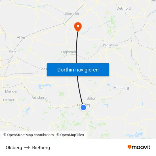 Olsberg to Rietberg map