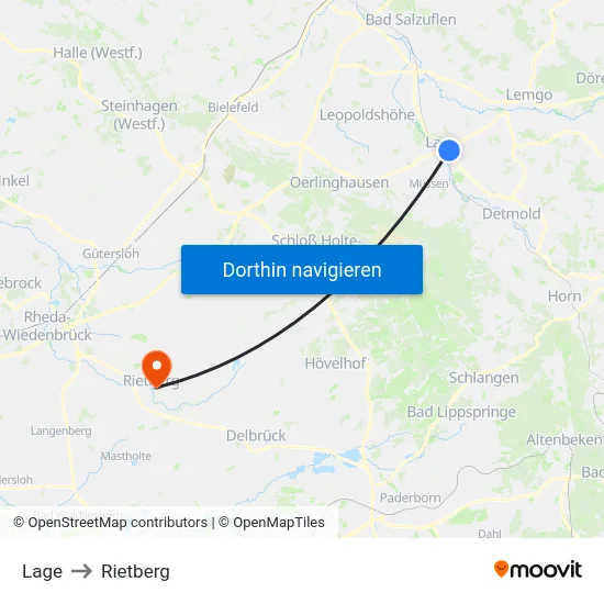Lage to Rietberg map