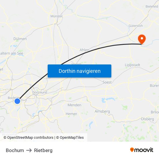 Bochum to Rietberg map