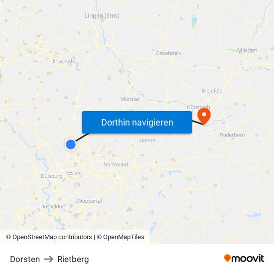 Dorsten to Rietberg map