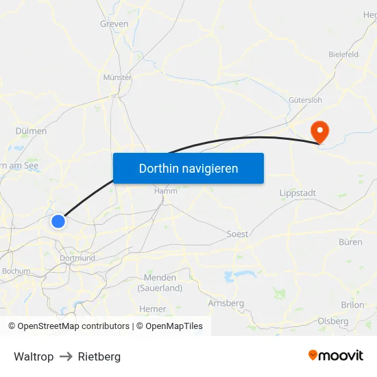 Waltrop to Rietberg map
