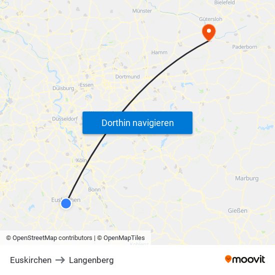 Euskirchen to Langenberg map