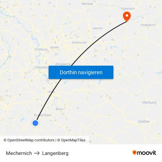 Mechernich to Langenberg map