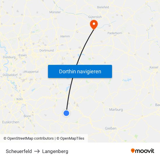 Scheuerfeld to Langenberg map