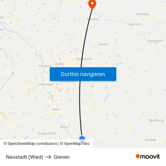 Neustadt (Wied) to Greven map