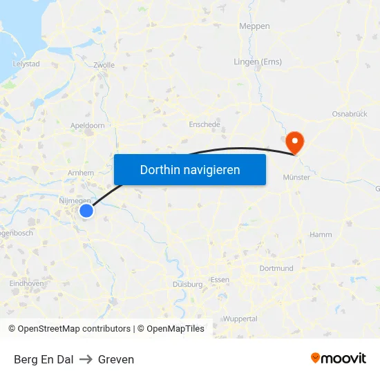 Berg En Dal to Greven map