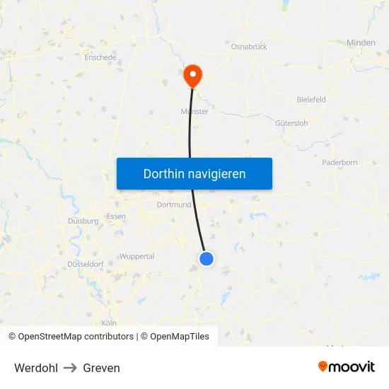 Werdohl to Greven map