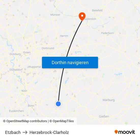 Etzbach to Herzebrock-Clarholz map