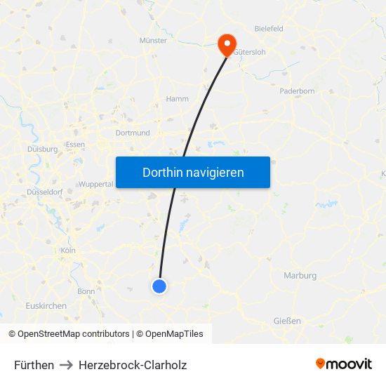 Fürthen to Herzebrock-Clarholz map