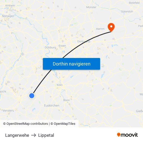Langerwehe to Lippetal map