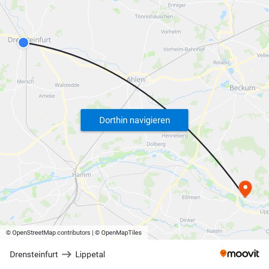 Drensteinfurt to Lippetal map