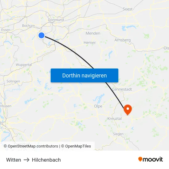Witten to Hilchenbach map