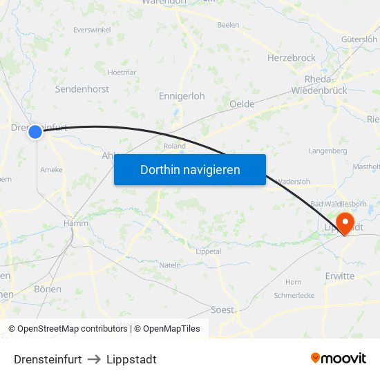 Drensteinfurt to Lippstadt map