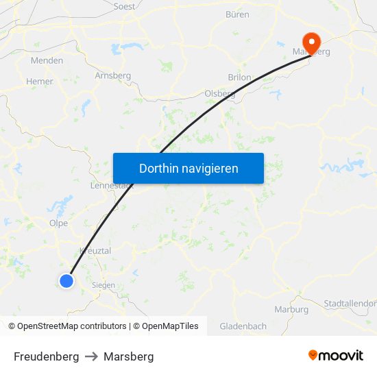 Freudenberg to Marsberg map