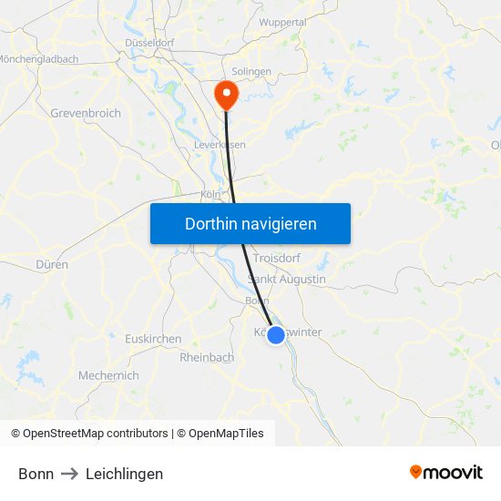 Bonn to Leichlingen map