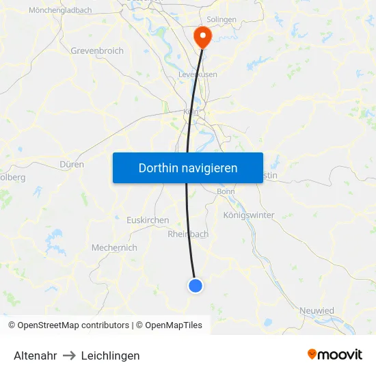 Altenahr to Leichlingen map