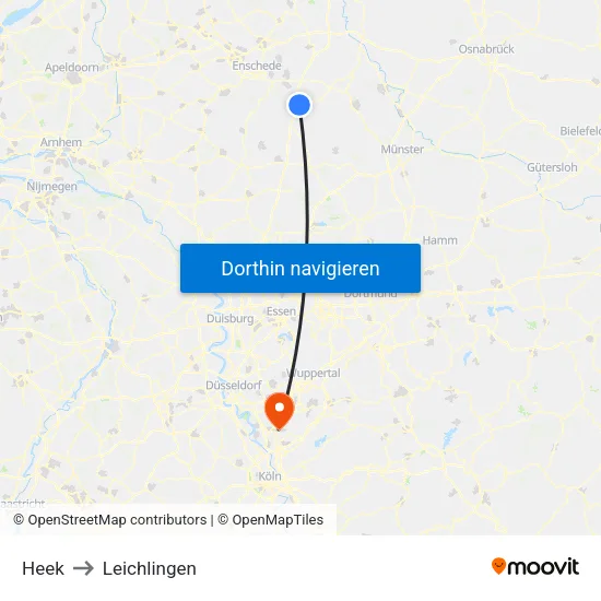 Heek to Leichlingen map