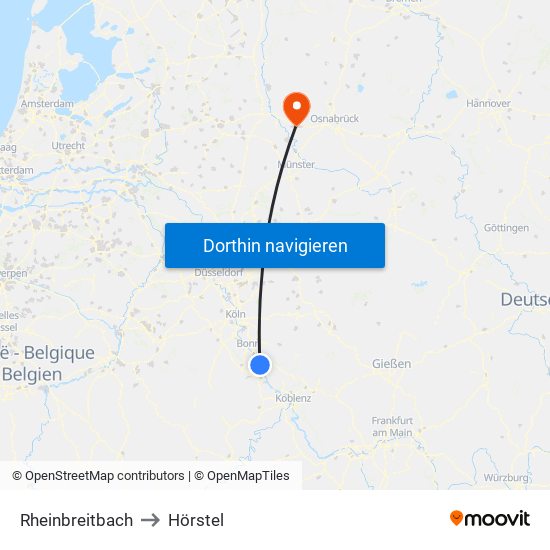 Rheinbreitbach to Hörstel map