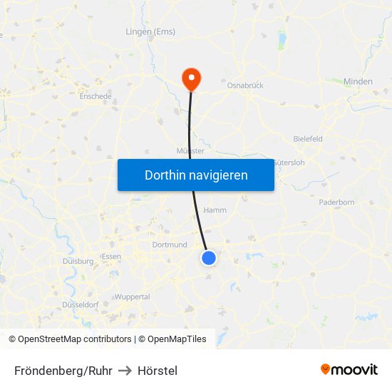 Fröndenberg/Ruhr to Hörstel map