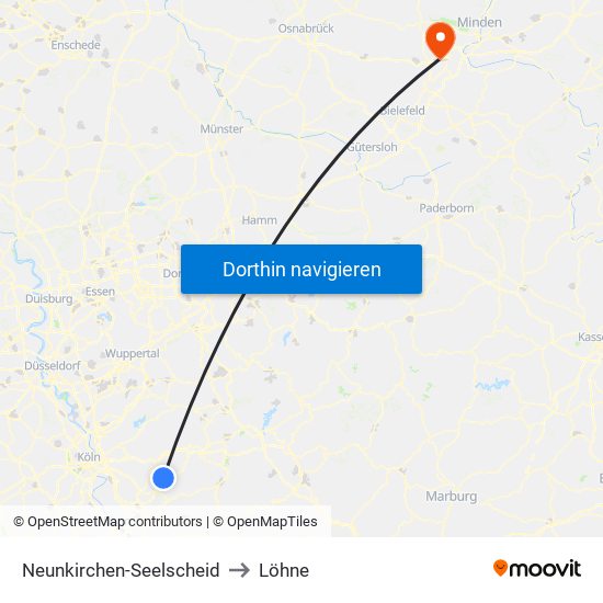 Neunkirchen-Seelscheid to Löhne map