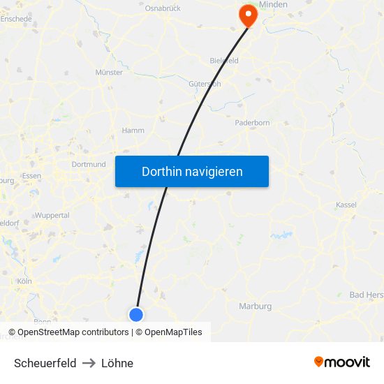 Scheuerfeld to Löhne map