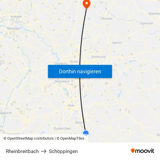 Rheinbreitbach to Schöppingen map