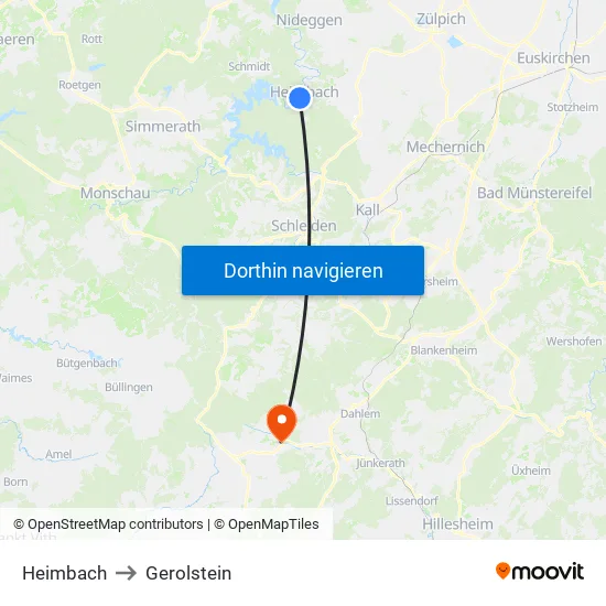 Heimbach to Gerolstein map