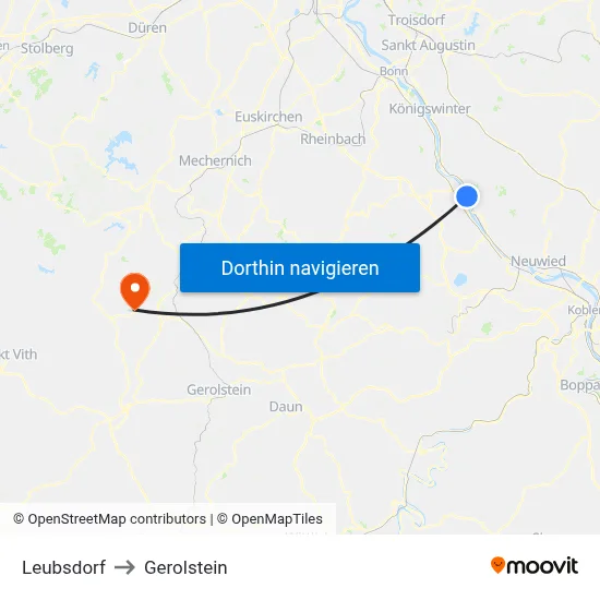 Leubsdorf to Gerolstein map