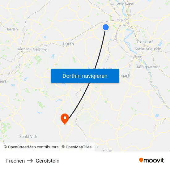 Frechen to Gerolstein map