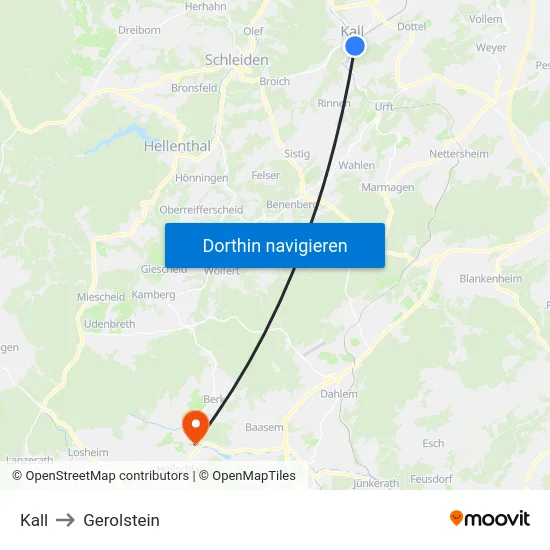 Kall to Gerolstein map