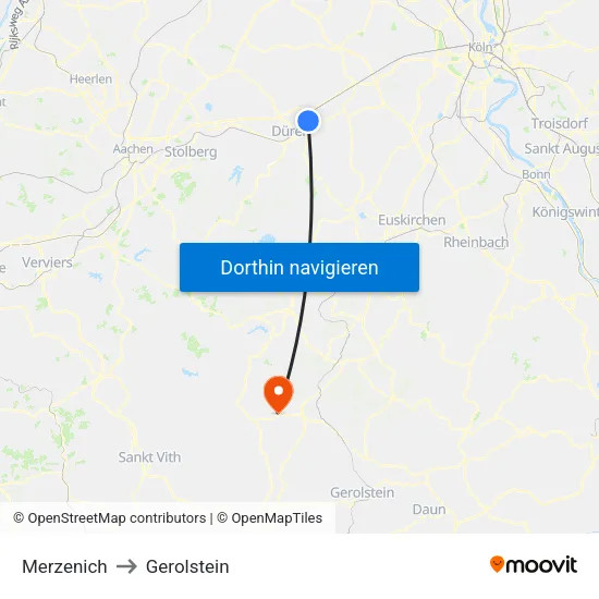 Merzenich to Gerolstein map