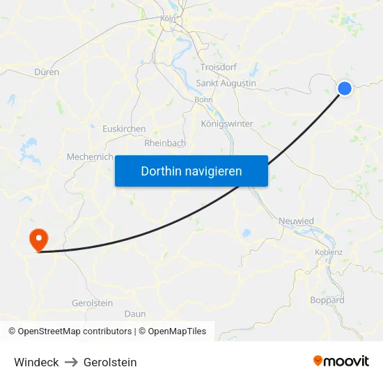 Windeck to Gerolstein map