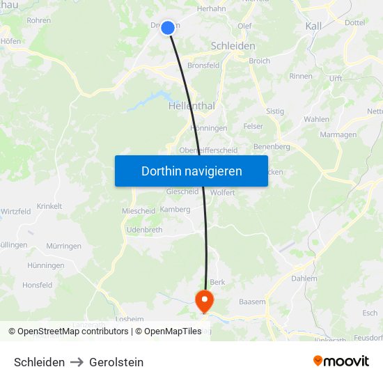 Schleiden to Gerolstein map