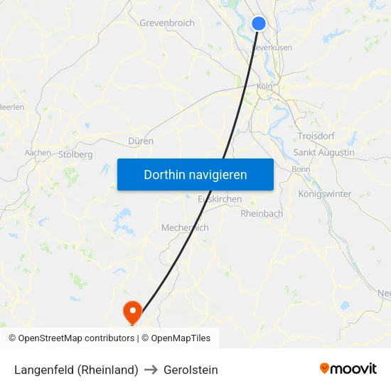 Langenfeld (Rheinland) to Gerolstein map