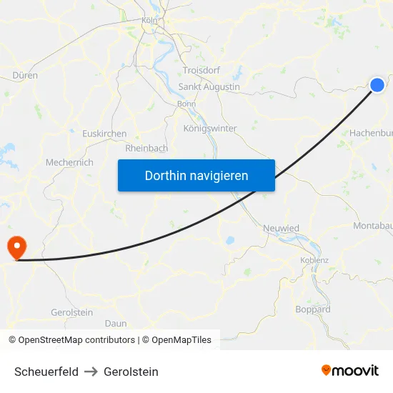 Scheuerfeld to Gerolstein map