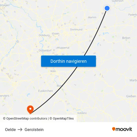Oelde to Gerolstein map