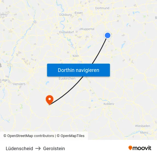 Lüdenscheid to Gerolstein map