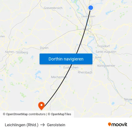 Leichlingen (Rhld.) to Gerolstein map