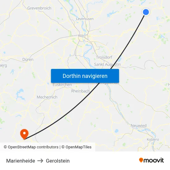Marienheide to Gerolstein map