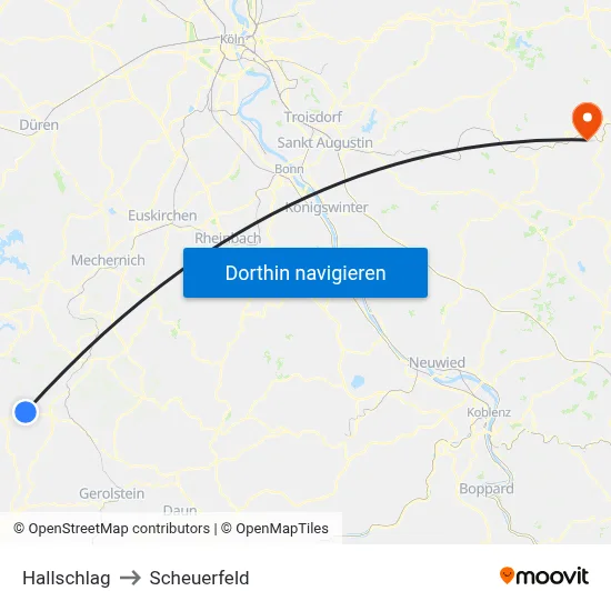 Hallschlag to Scheuerfeld map