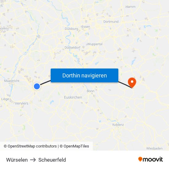 Würselen to Scheuerfeld map