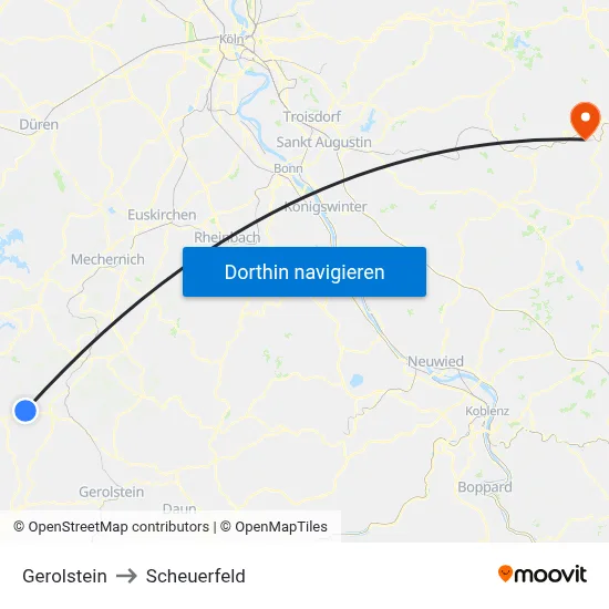 Gerolstein to Scheuerfeld map
