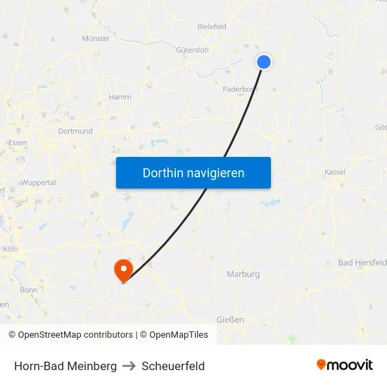 Horn-Bad Meinberg to Scheuerfeld map