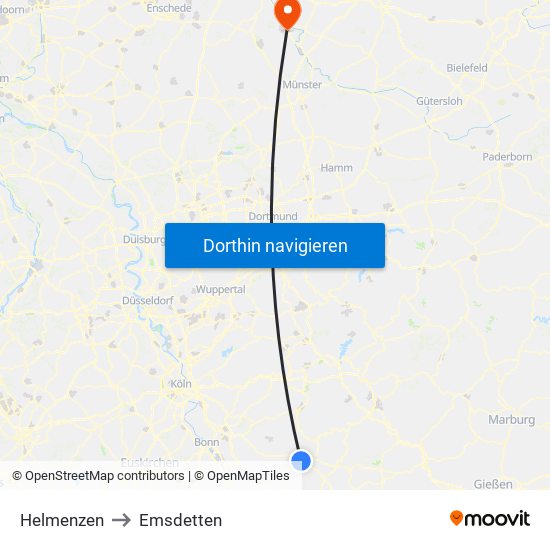 Helmenzen to Emsdetten map